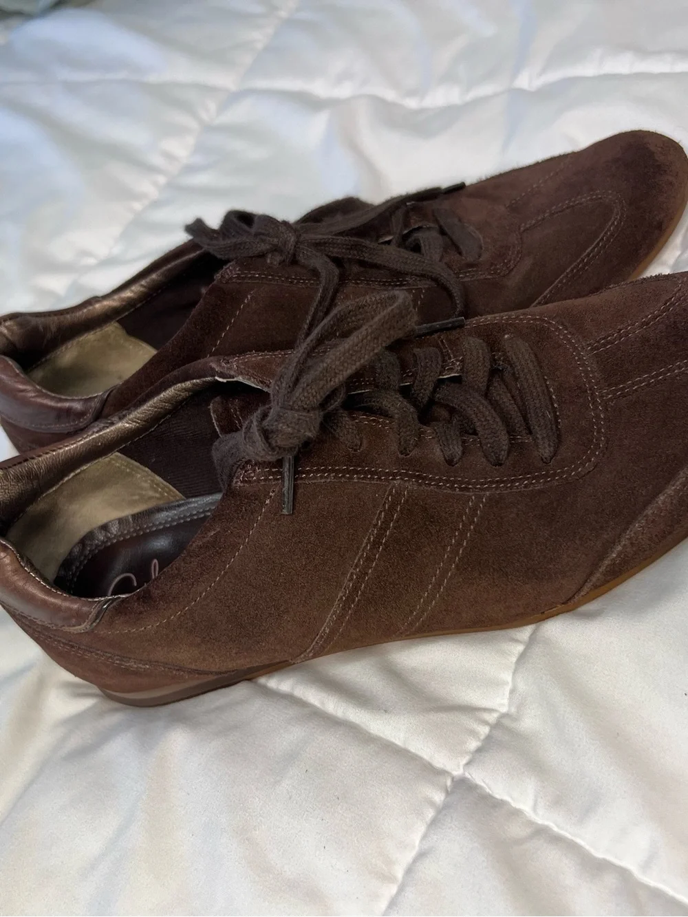 Cole Haan Dark Brown Suede Lace Up Sneakers size 6.5